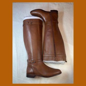 Ann Taylor Adalia Ext Calf Tortoise Shell Brown Riding Boot | NWT with Box